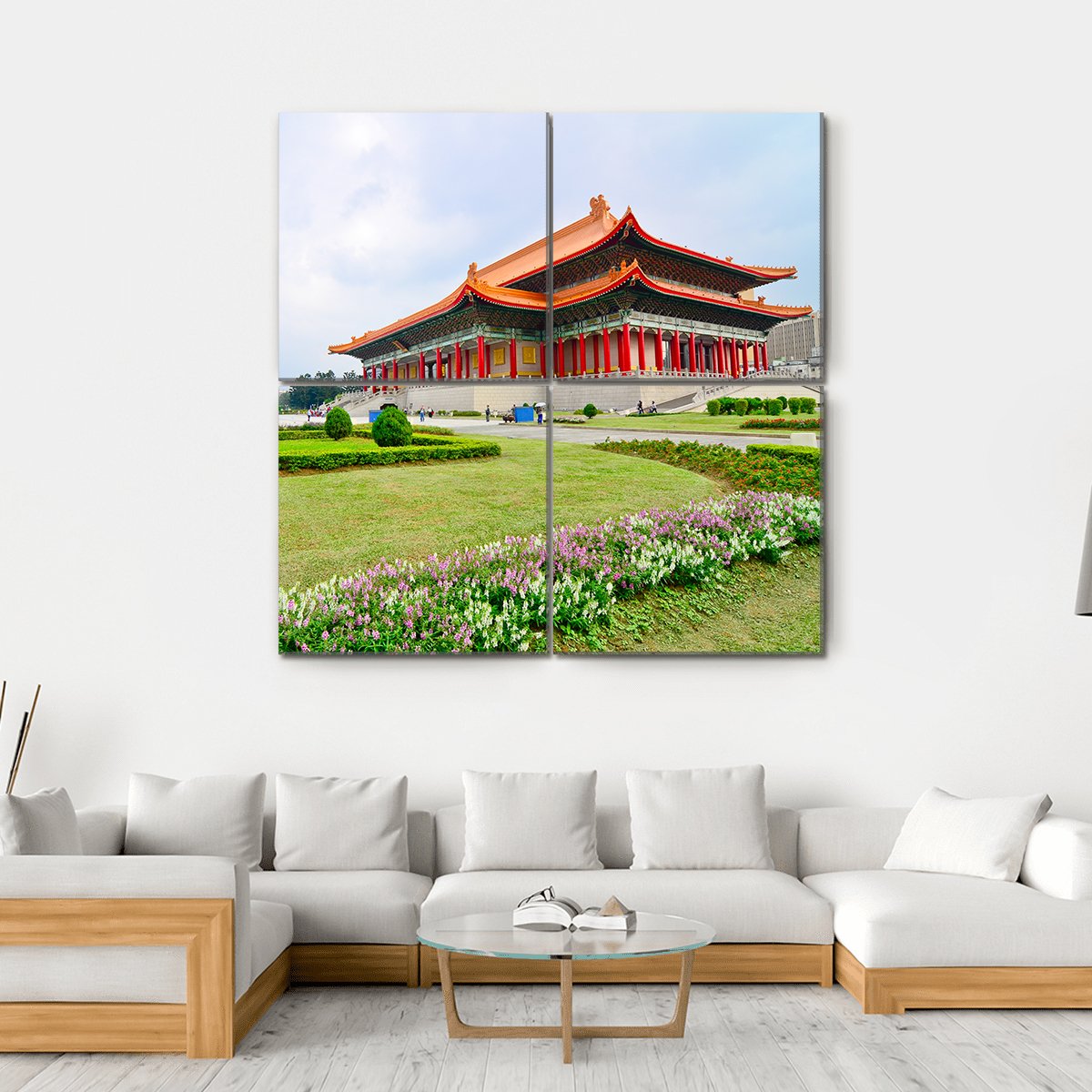 National Theater Hall Of Taiwan Canvas Wall Art-4 Square-Gallery Wrap-17" x 17"-Tiaracle