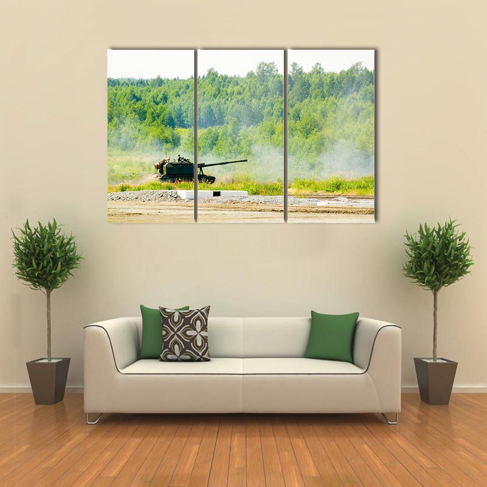 Tank In Nizhniy Tagil Canvas Wall Art-3 Horizontal-Gallery Wrap-37" x 24"-Tiaracle