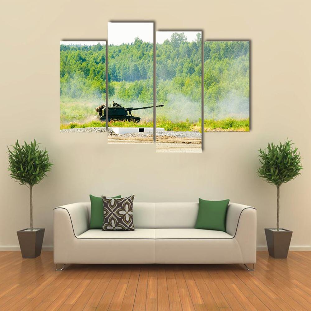Tank In Nizhniy Tagil Canvas Wall Art-4 Pop-Gallery Wrap-50" x 32"-Tiaracle