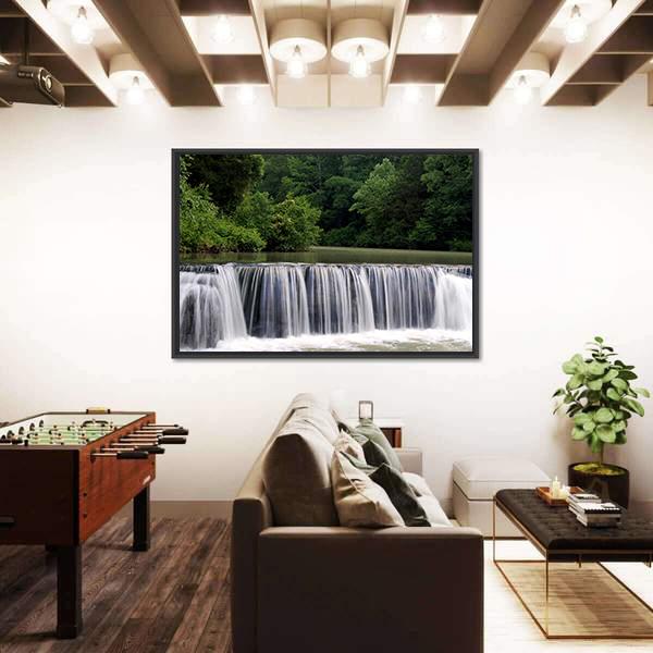 Natural Dam Falls Arkansas Panoramic Canvas Wall Art-1 Piece-36" x 12"-Tiaracle