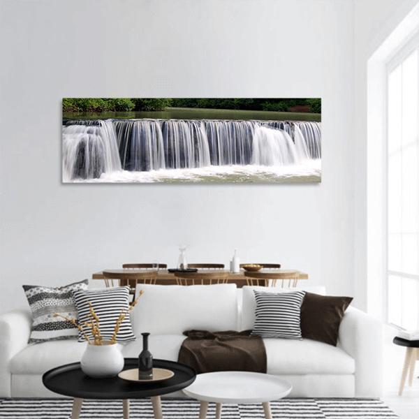 Natural Dam Falls Arkansas Panoramic Canvas Wall Art-3 Piece-25" x 08"-Tiaracle