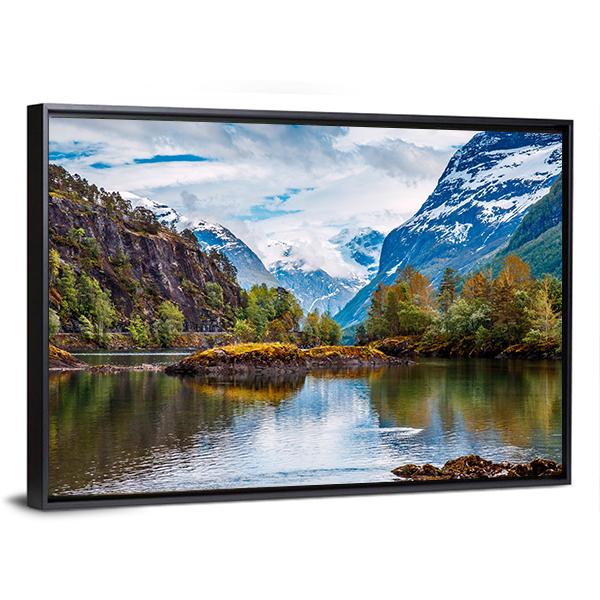Natural Landscape Norway Canvas Wall Art-3 Horizontal-Gallery Wrap-25" x 16"-Tiaracle