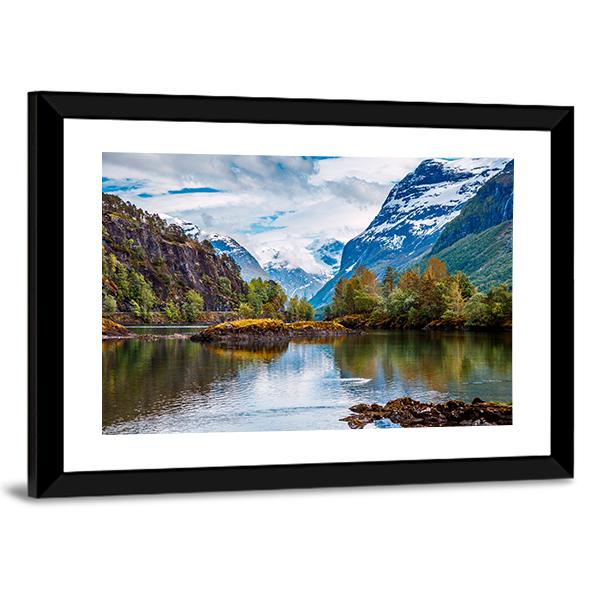 Natural Landscape Norway Canvas Wall Art-3 Horizontal-Gallery Wrap-25" x 16"-Tiaracle