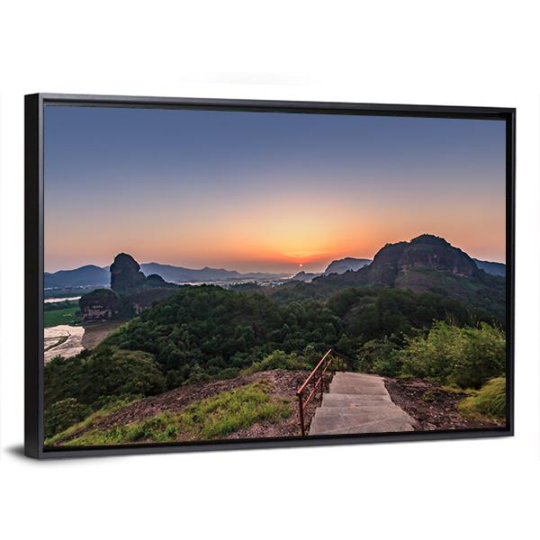 Natural Landscape Of Longhushan Canvas Wall Art-3 Horizontal-Gallery Wrap-25" x 16"-Tiaracle