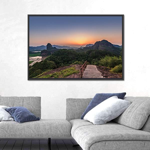 Natural Landscape Of Longhushan Canvas Wall Art-3 Horizontal-Gallery Wrap-25" x 16"-Tiaracle