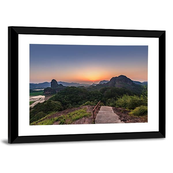 Natural Landscape Of Longhushan Canvas Wall Art-3 Horizontal-Gallery Wrap-25" x 16"-Tiaracle