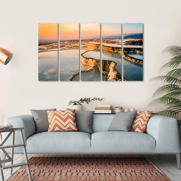 Natural Pools During Sunset Canvas Wall Art-5 Horizontal-Gallery Wrap-22" x 12"-Tiaracle