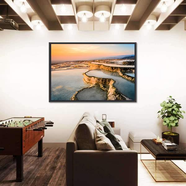Natural Pools During Sunset Canvas Wall Art-3 Horizontal-Gallery Wrap-25" x 16"-Tiaracle