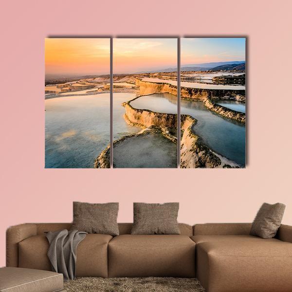Natural Pools During Sunset Canvas Wall Art-3 Horizontal-Gallery Wrap-25" x 16"-Tiaracle