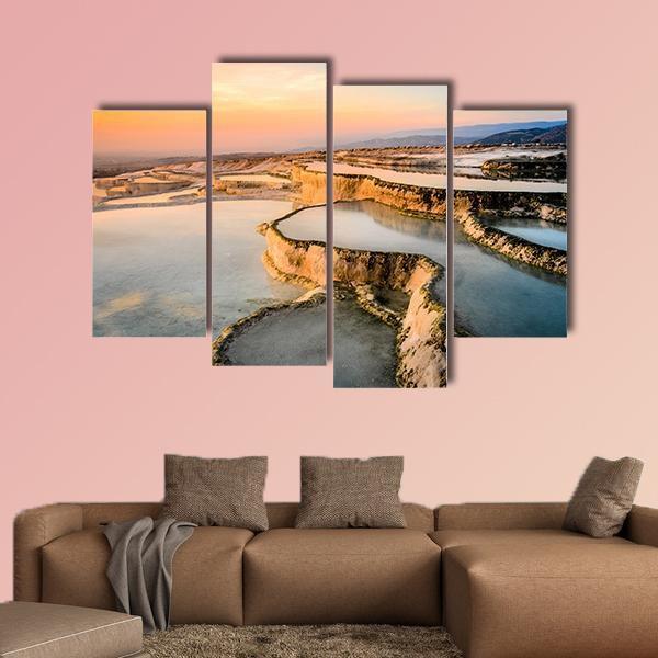 Natural Pools During Sunset Canvas Wall Art-4 Pop-Gallery Wrap-50" x 32"-Tiaracle