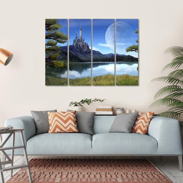 Natural Riverside Lake Canvas Wall Art-4 Horizontal-Gallery Wrap-34" x 24"-Tiaracle