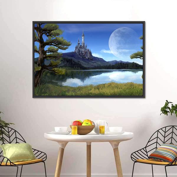 Natural Riverside Lake Canvas Wall Art-3 Horizontal-Gallery Wrap-25" x 16"-Tiaracle