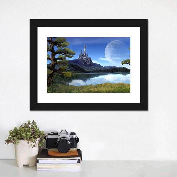 Natural Riverside Lake Canvas Wall Art-1 Piece-Framed Print-20" x 16"-Tiaracle