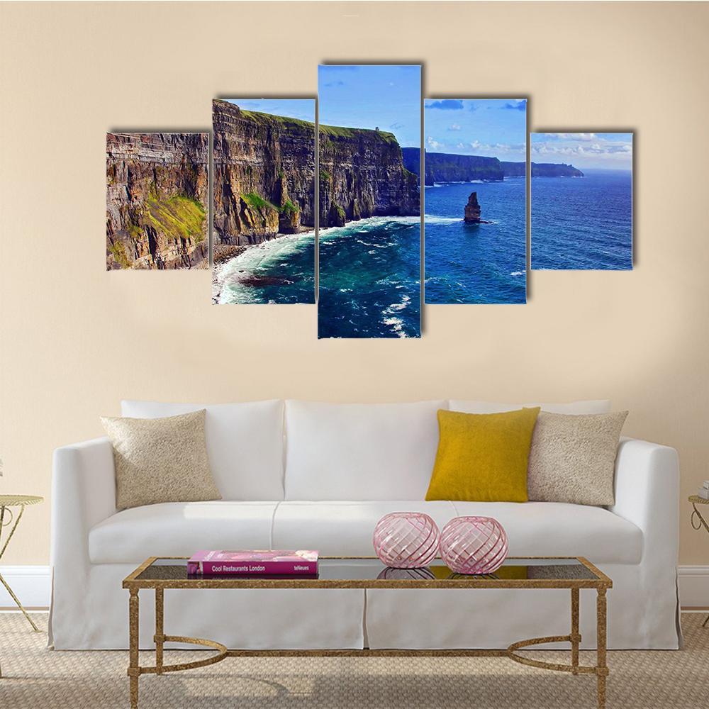 Breathtaking Sea Canvas Wall Art-5 Star-Gallery Wrap-62" x 32"-Tiaracle