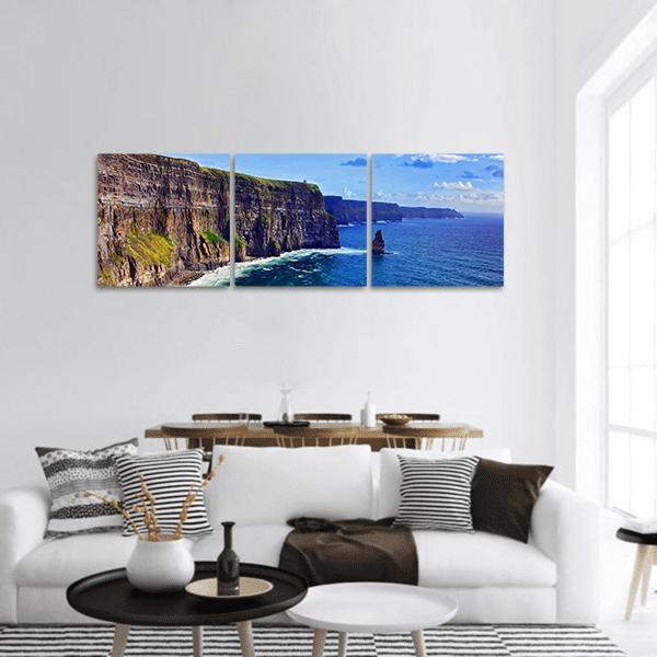 Breathtaking Sea Panoramic Canvas Wall Art-3 Piece-25" x 08"-Tiaracle