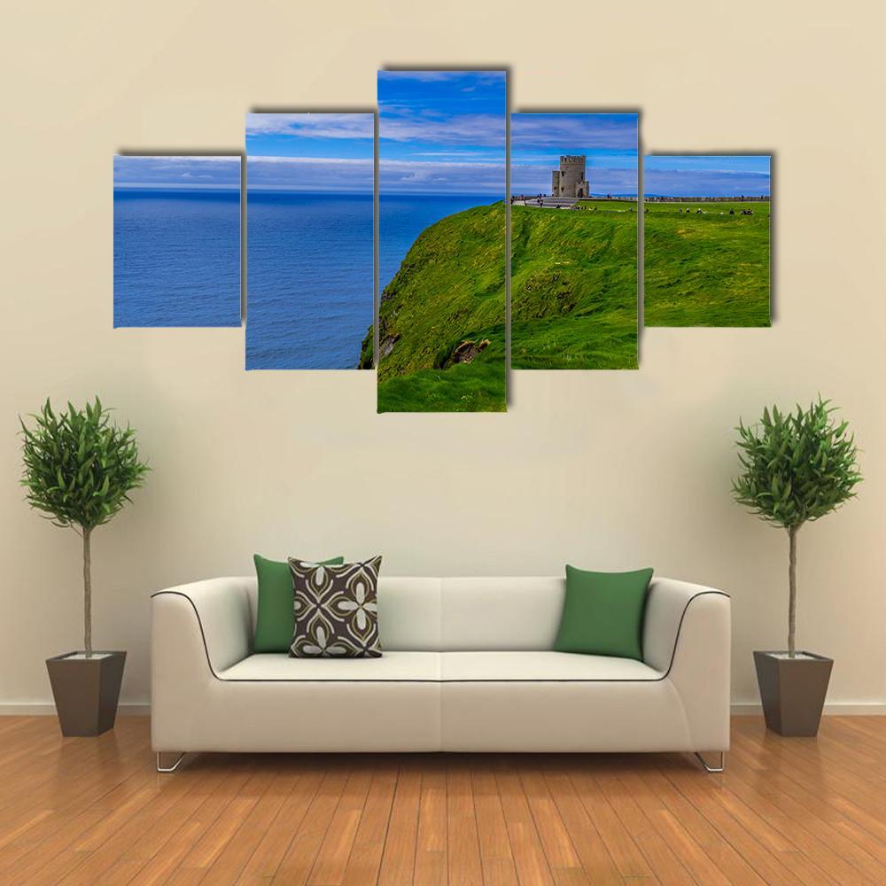 Cliffs Of Moher In Summer Canvas Wall Art-5 Star-Gallery Wrap-62" x 32"-Tiaracle