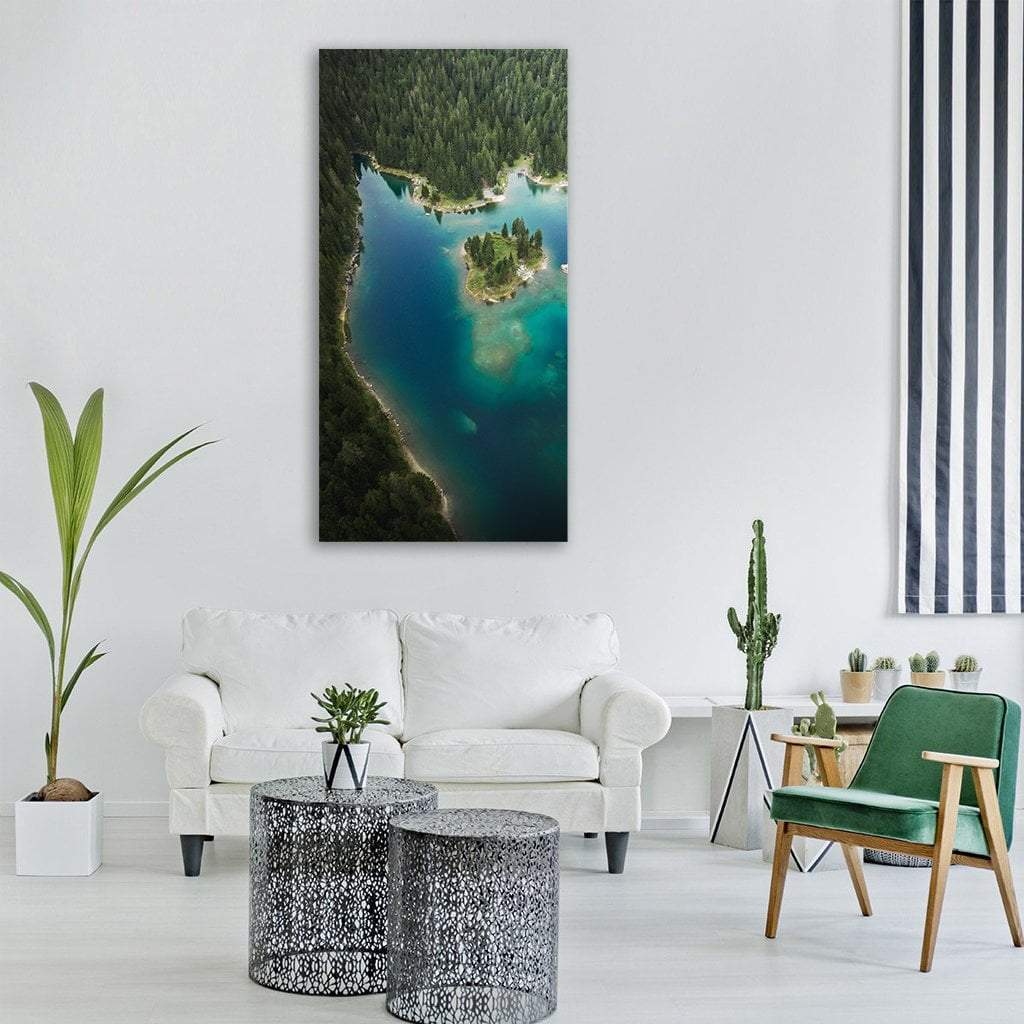 Nature Island Landscape Vertical Canvas Wall Art-3 Vertical-Gallery Wrap-12" x 25"-Tiaracle