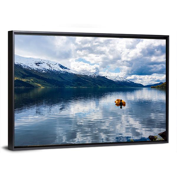 Nature Lake In Norway Canvas Wall Art-3 Horizontal-Gallery Wrap-25" x 16"-Tiaracle