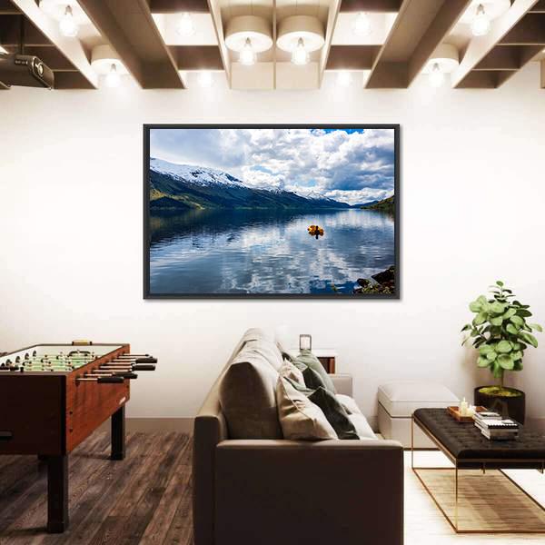 Nature Lake In Norway Canvas Wall Art-3 Horizontal-Gallery Wrap-25" x 16"-Tiaracle