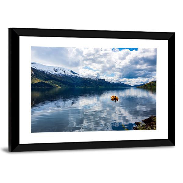 Nature Lake In Norway Canvas Wall Art-3 Horizontal-Gallery Wrap-25" x 16"-Tiaracle