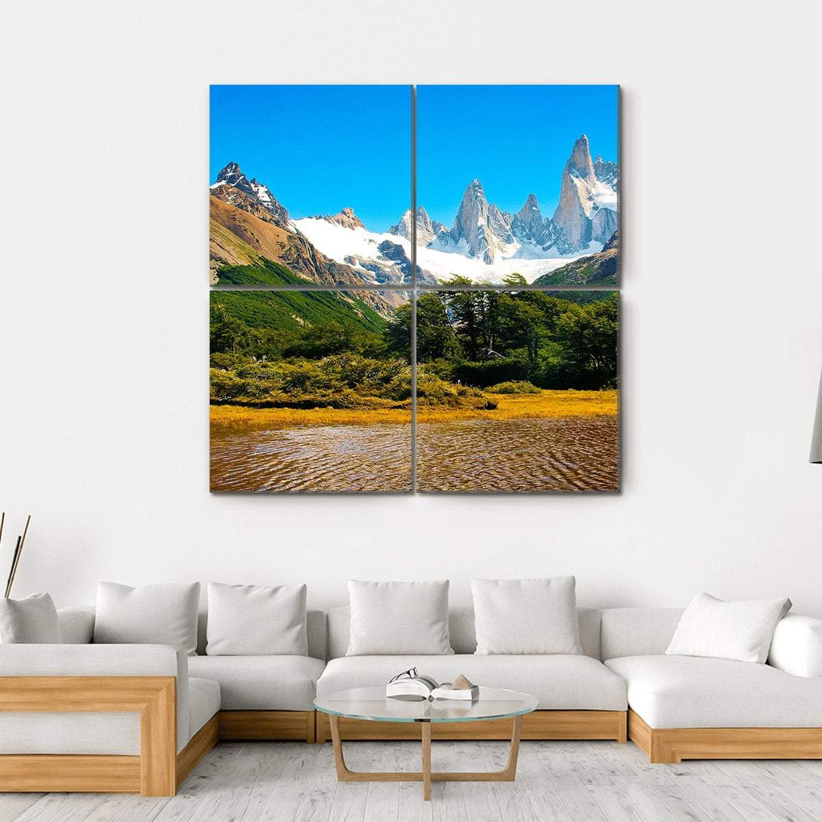 Landscape In Los Glaciares Canvas Wall Art-4 Square-Gallery Wrap-17" x 17"-Tiaracle