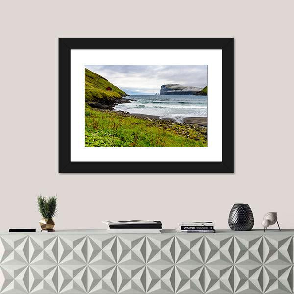 Nature Of Eysturoy Canvas Wall Art-1 Piece-Framed Print-20" x 16"-Tiaracle