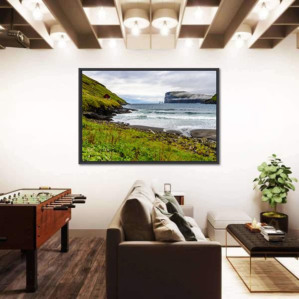 Nature Of Eysturoy Canvas Wall Art-3 Horizontal-Gallery Wrap-25" x 16"-Tiaracle