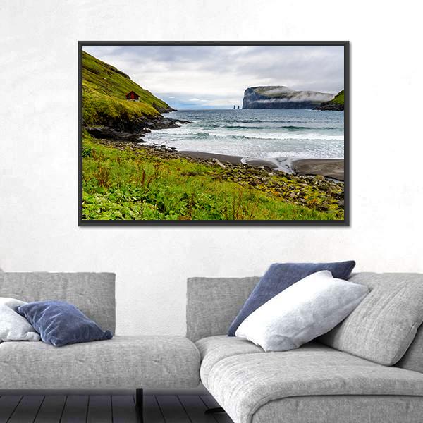Nature Of Eysturoy Canvas Wall Art-3 Horizontal-Gallery Wrap-25" x 16"-Tiaracle