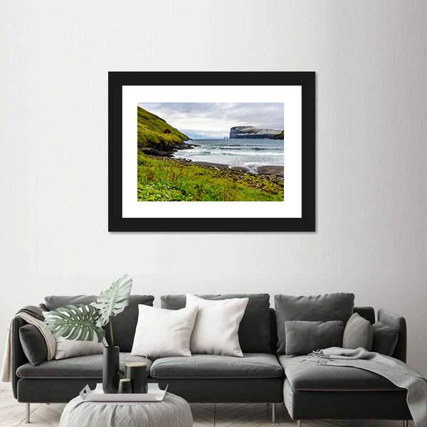 Nature Of Eysturoy Canvas Wall Art-3 Horizontal-Gallery Wrap-25" x 16"-Tiaracle