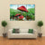 Mushrooms With Flowers Canvas Wall Art-1 Piece-Gallery Wrap-48" x 32"-Tiaracle