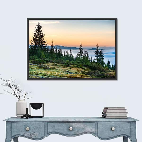 Nature With Clouds Ocean Canvas Wall Art-1 Piece-Floating Frame-24" x 16"-Tiaracle