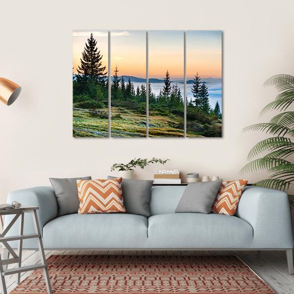 Nature With Clouds Ocean Canvas Wall Art-4 Horizontal-Gallery Wrap-34" x 24"-Tiaracle