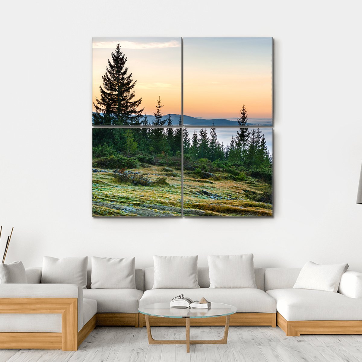 Nature With Clouds Ocean Canvas Wall Art-4 Square-Gallery Wrap-17" x 17"-Tiaracle