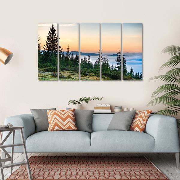 Nature With Clouds Ocean Canvas Wall Art-5 Horizontal-Gallery Wrap-22" x 12"-Tiaracle