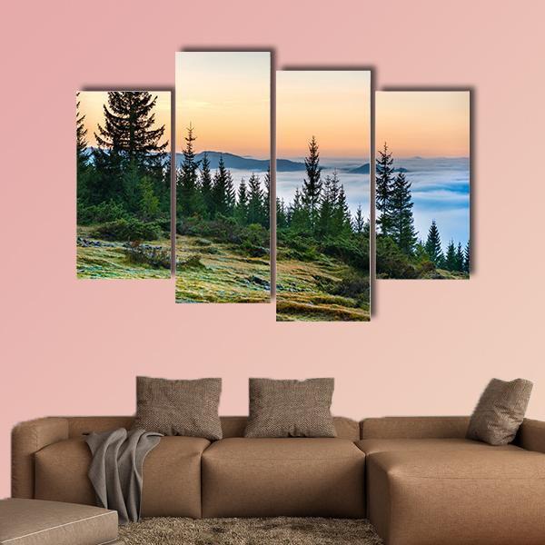 Nature With Clouds Ocean Canvas Wall Art-4 Pop-Gallery Wrap-50" x 32"-Tiaracle