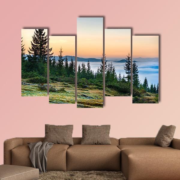 Nature With Clouds Ocean Canvas Wall Art-5 Pop-Gallery Wrap-47" x 32"-Tiaracle