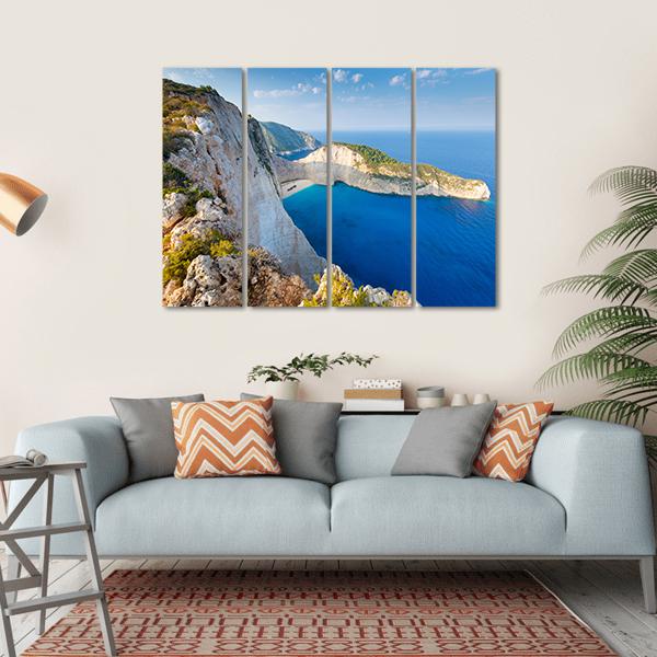 Navagio Beach Canvas Wall Art-4 Horizontal-Gallery Wrap-34" x 24"-Tiaracle