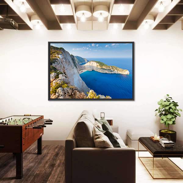 Navagio Beach Greece Canvas Wall Art-3 Horizontal-Gallery Wrap-25" x 16"-Tiaracle