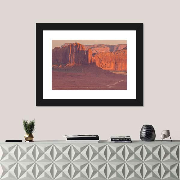 Navajo Park Of Monument Valley Canvas Wall Art-1 Piece-Framed Print-20" x 16"-Tiaracle