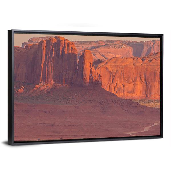 Navajo Park Of Monument Valley Canvas Wall Art-3 Horizontal-Gallery Wrap-25" x 16"-Tiaracle