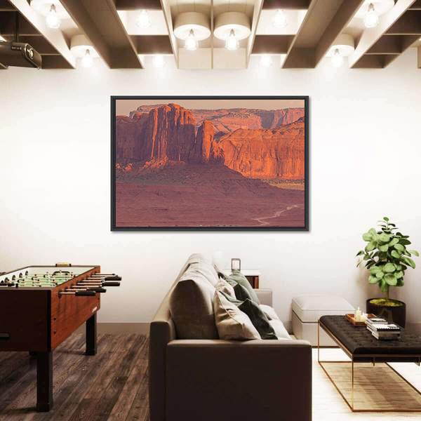 Navajo Park Of Monument Valley Canvas Wall Art-3 Horizontal-Gallery Wrap-25" x 16"-Tiaracle