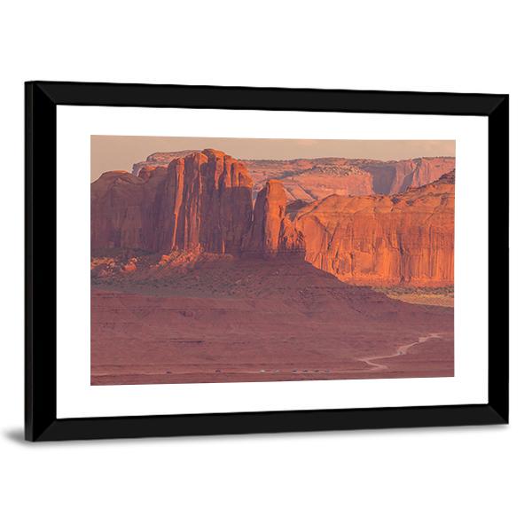 Navajo Park Of Monument Valley Canvas Wall Art-3 Horizontal-Gallery Wrap-25" x 16"-Tiaracle