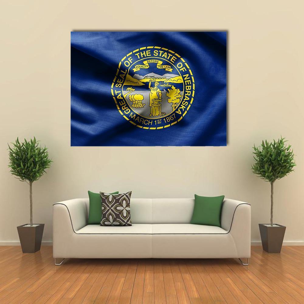 Nebraska Flag Canvas Wall Art-1 Piece-Gallery Wrap-48" x 32"-Tiaracle