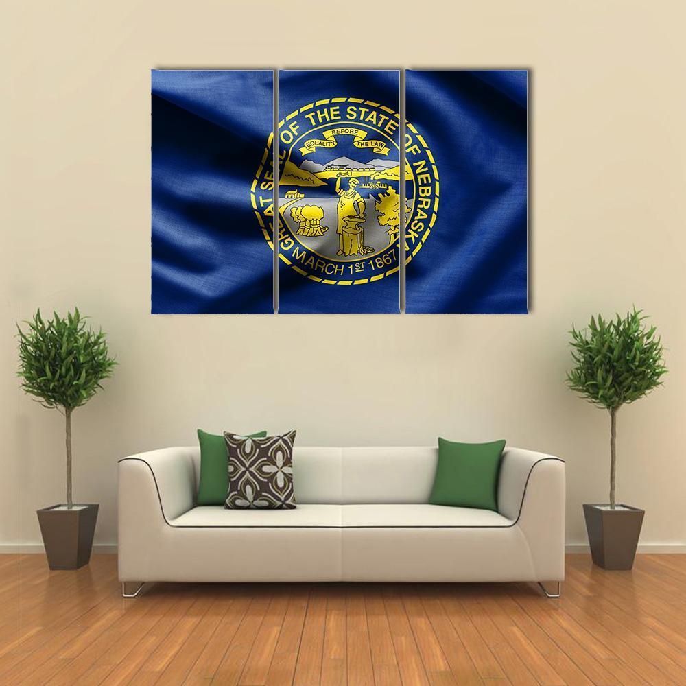 Nebraska Flag Canvas Wall Art-3 Horizontal-Gallery Wrap-37" x 24"-Tiaracle