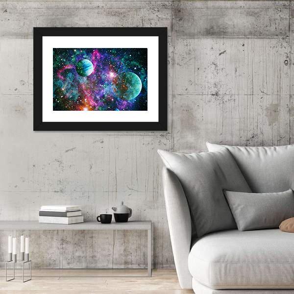 Nebula & Galaxies Panoramic Canvas Wall Art-1 Piece-36" x 12"-Tiaracle