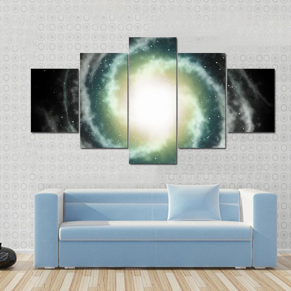 Nebula In Sky Canvas Wall Art-5 Star-Gallery Wrap-62" x 32"-Tiaracle
