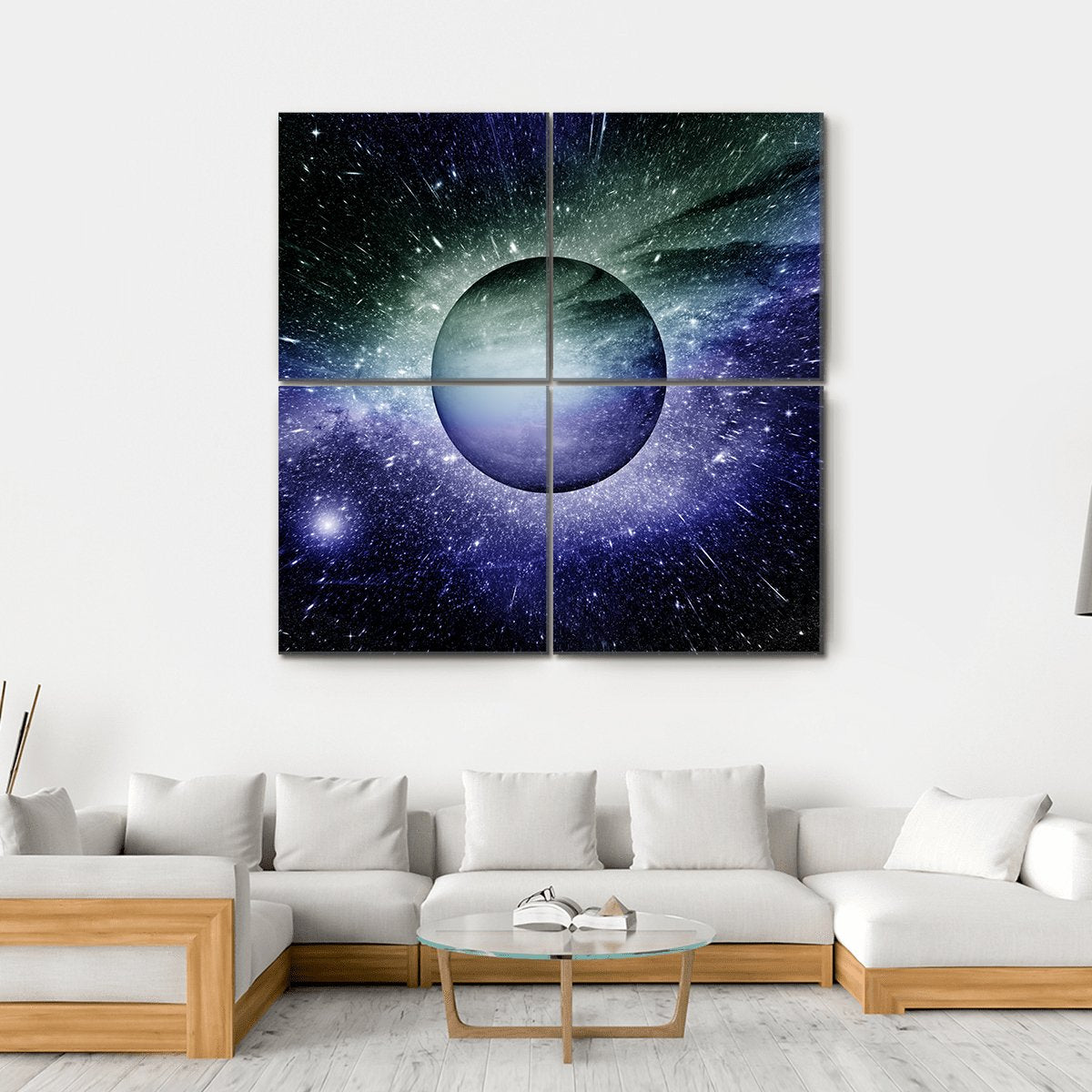 Nebula Planet And Star Dust Canvas Wall Art-4 Square-Gallery Wrap-17" x 17"-Tiaracle