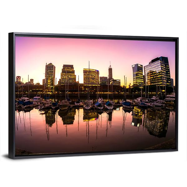 Neighbourhood Of Puerto Madero Canvas Wall Art-3 Horizontal-Gallery Wrap-25" x 16"-Tiaracle