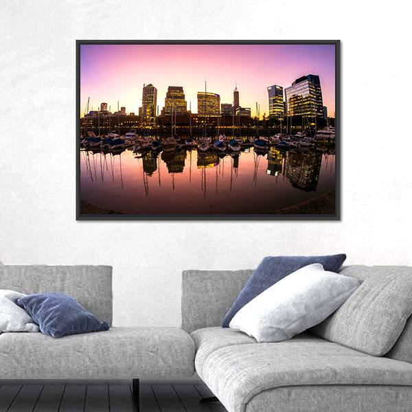 Neighbourhood Of Puerto Madero Canvas Wall Art-3 Horizontal-Gallery Wrap-25" x 16"-Tiaracle
