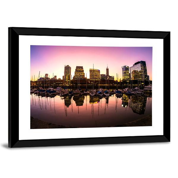 Neighbourhood Of Puerto Madero Canvas Wall Art-3 Horizontal-Gallery Wrap-25" x 16"-Tiaracle